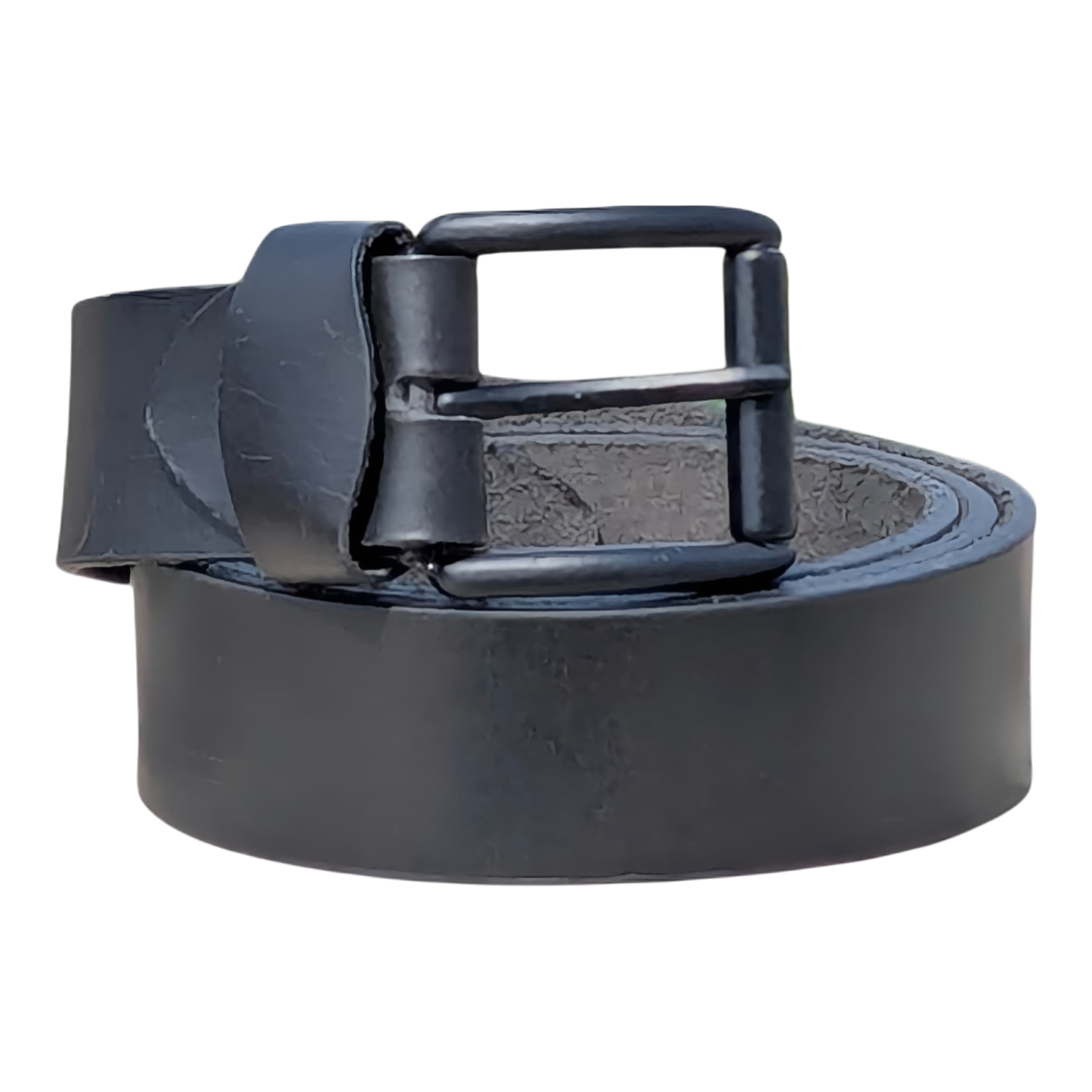 Versatile Black Cowhide Leather Belt - Mate Black Hardware