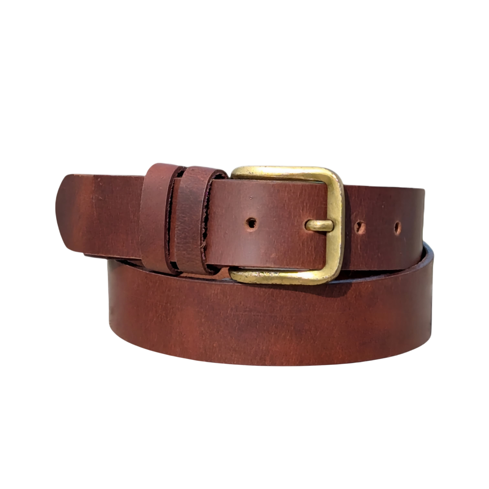 Premium Men's Full-Grain Leather Belt | Durable & Classic Design with Brass Buckle