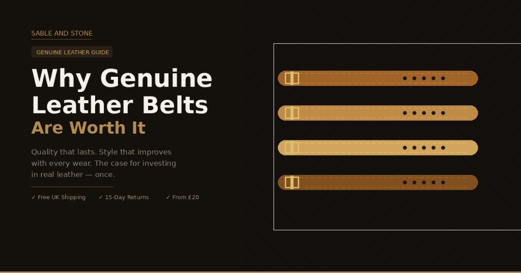 Quality genuine leather belts in black and brown