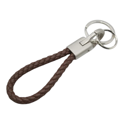 Braided Leather Keychain