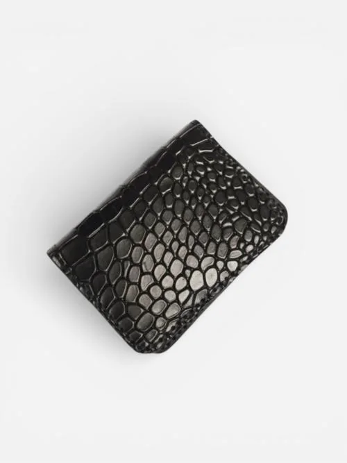 Black Crocodile Pattern Leather Wallet (Image 2)