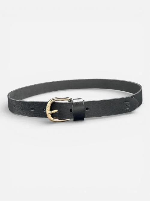 Leather Belt with Gold Buckle (Image 3)