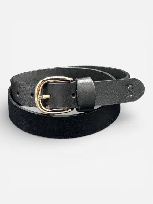 Leather Belt with Gold Buckle (Image 4)