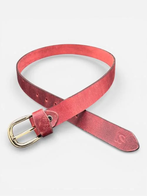 Leather Belt with Gold Buckle (Image 2)