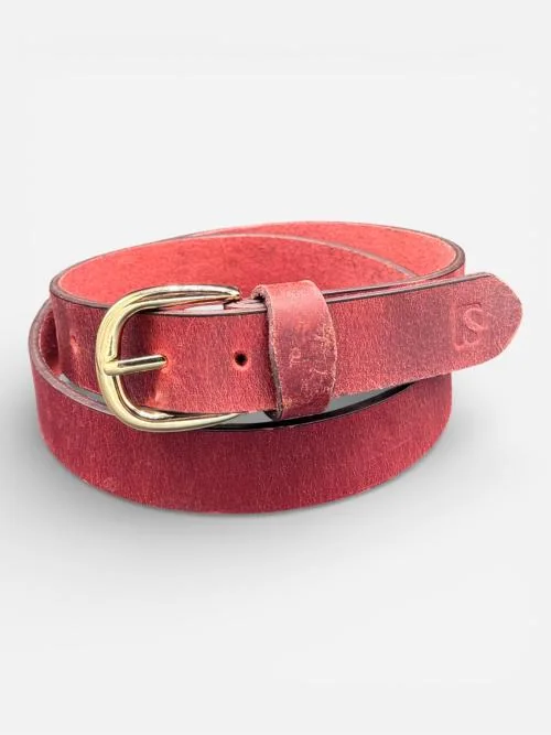 Leather Belt with Gold Buckle (Image 3)