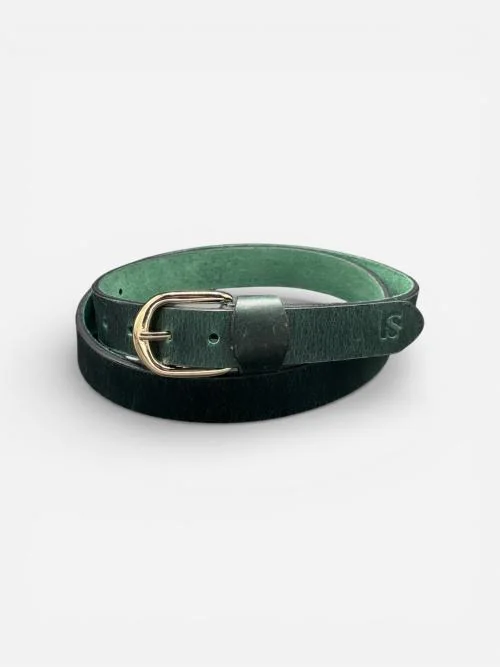 Leather Belt with Gold Buckle (Image 2)
