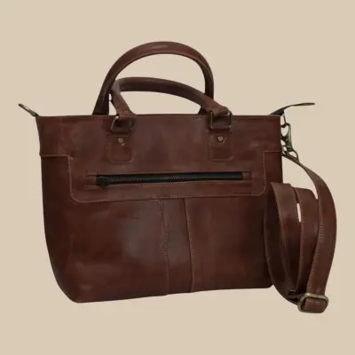 Brown Leather Tote Bag