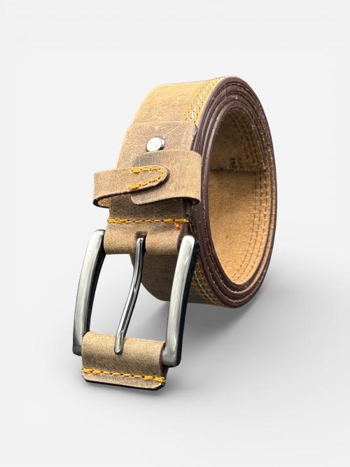 Contrast Stitch Leather Belt