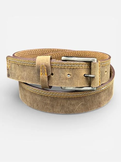 Contrast Stitch Leather Belt (Image 3)