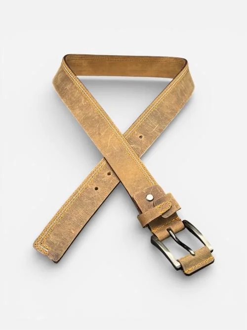 Contrast Stitch Leather Belt (Image 4)