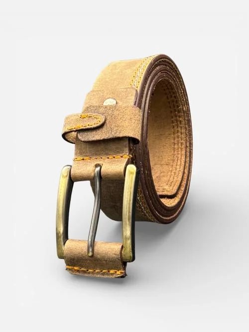 Contrast Stitch Leather Belt (Image 5)