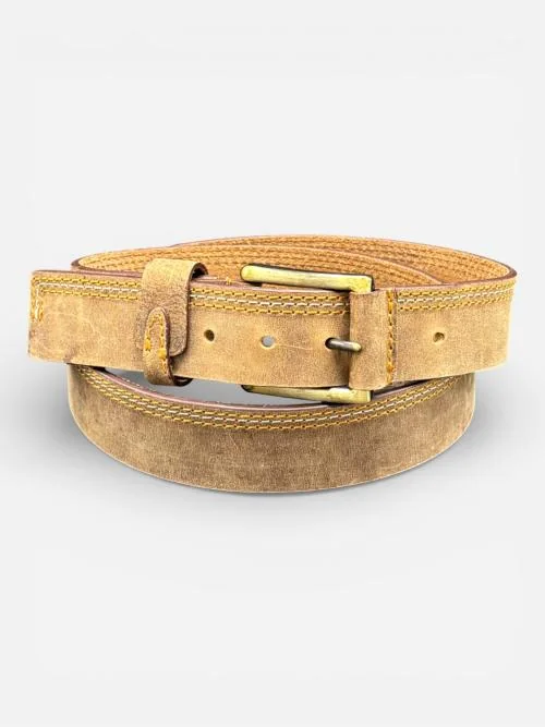 Contrast Stitch Leather Belt (Image 6)