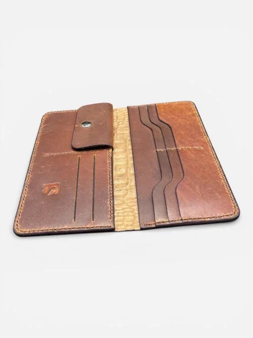 Croc Texture Long Leather Wallet with Coin Pocket (Image 5)