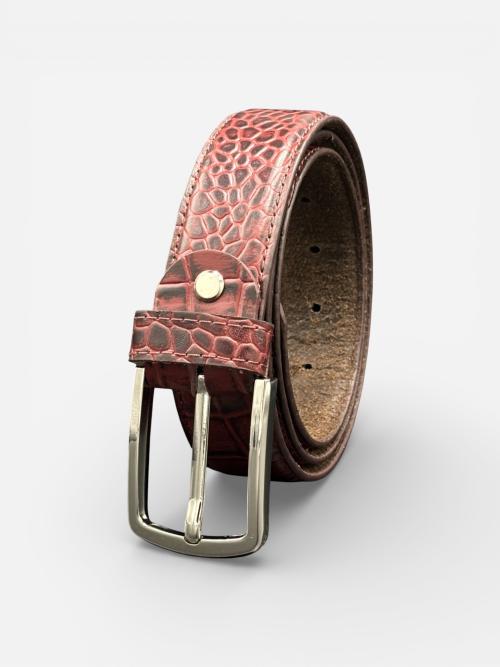 Crocodile Pattern Leather Belt