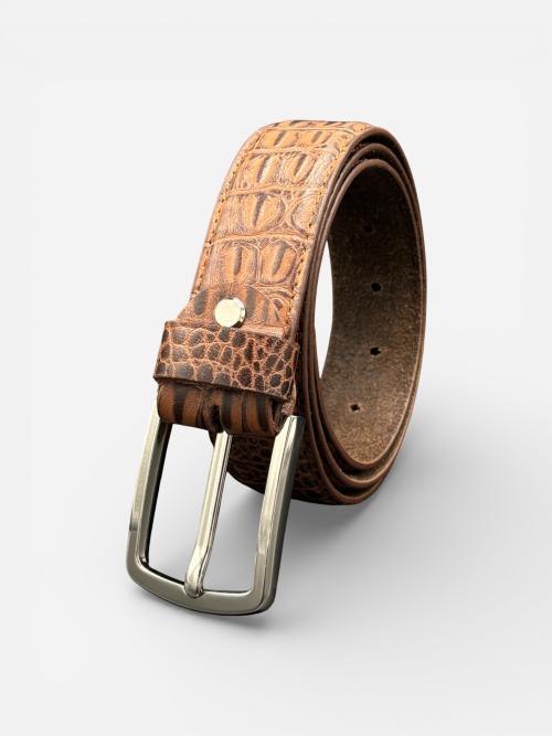 Crocodile Pattern Leather Belt