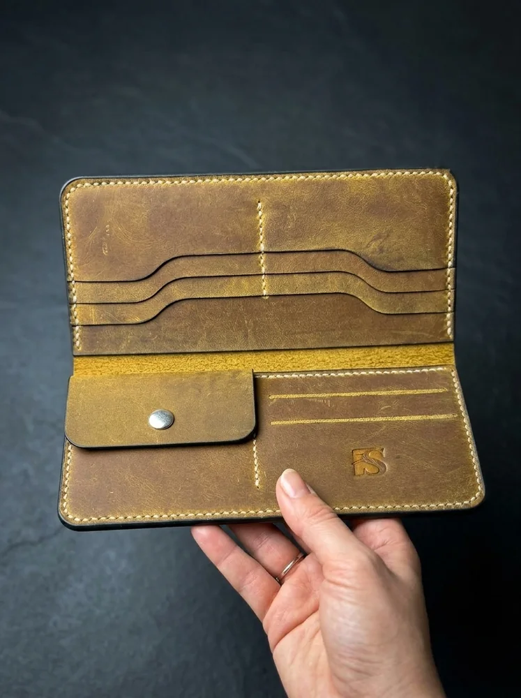 Full Grain Long Wallet with Coin Pocket (Image 2)