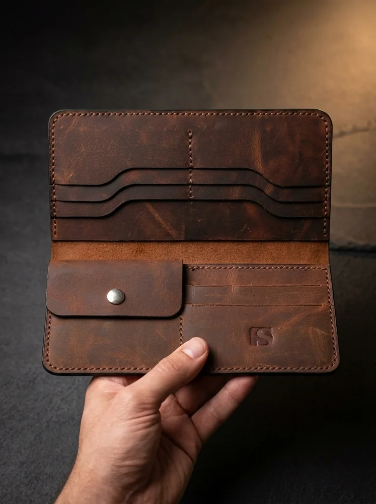 Full Grain Long Wallet with Coin Pocket (Image 2)