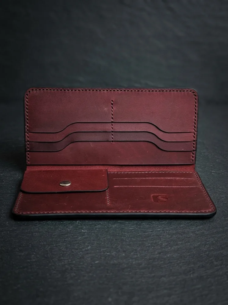 Full Grain Long Wallet with Coin Pocket