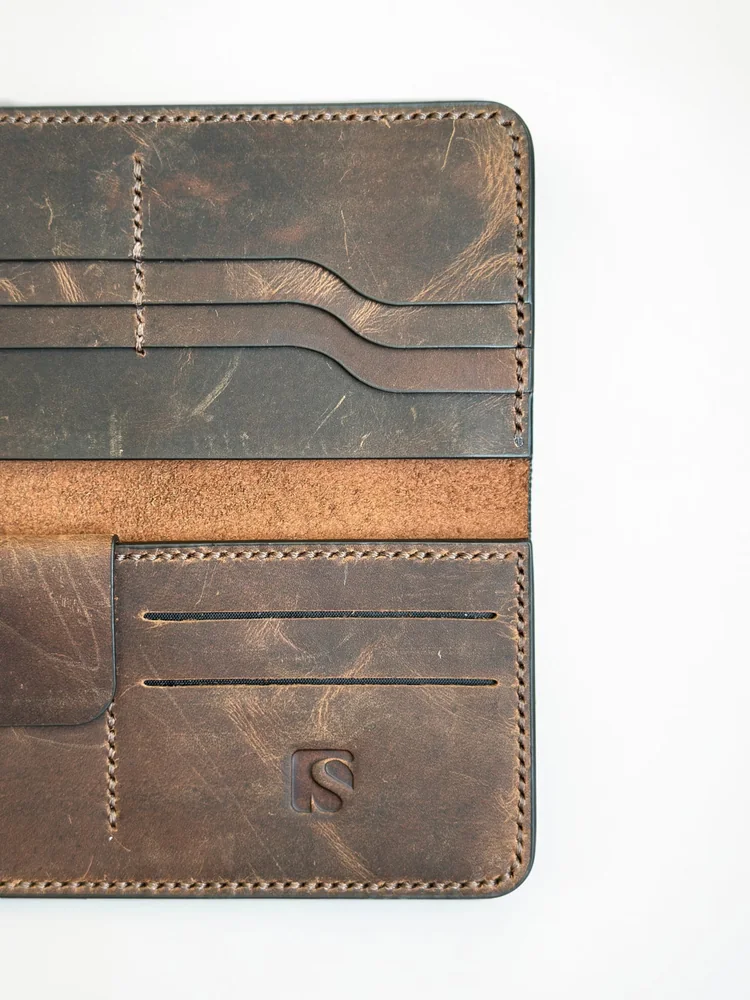 Full Grain Long Wallet with Coin Pocket (Image 6)