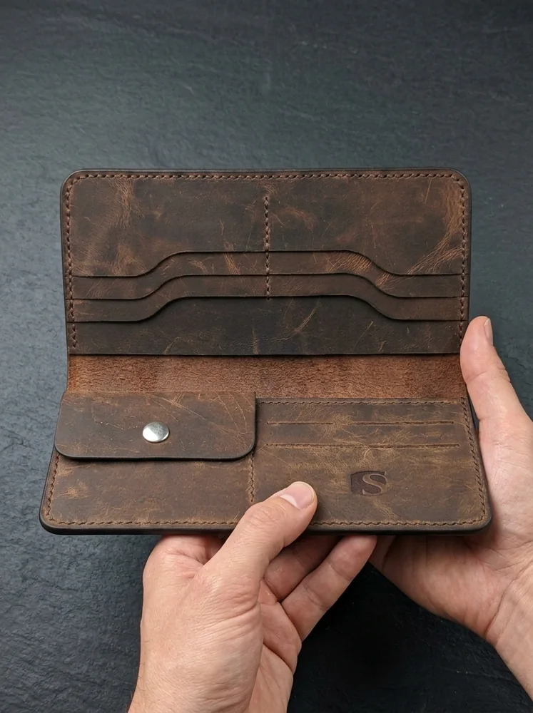 Full Grain Long Wallet with Coin Pocket (Image 2)