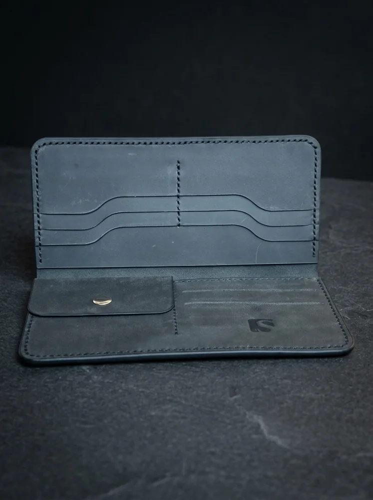 Full Grain Long Wallet with Coin Pocket