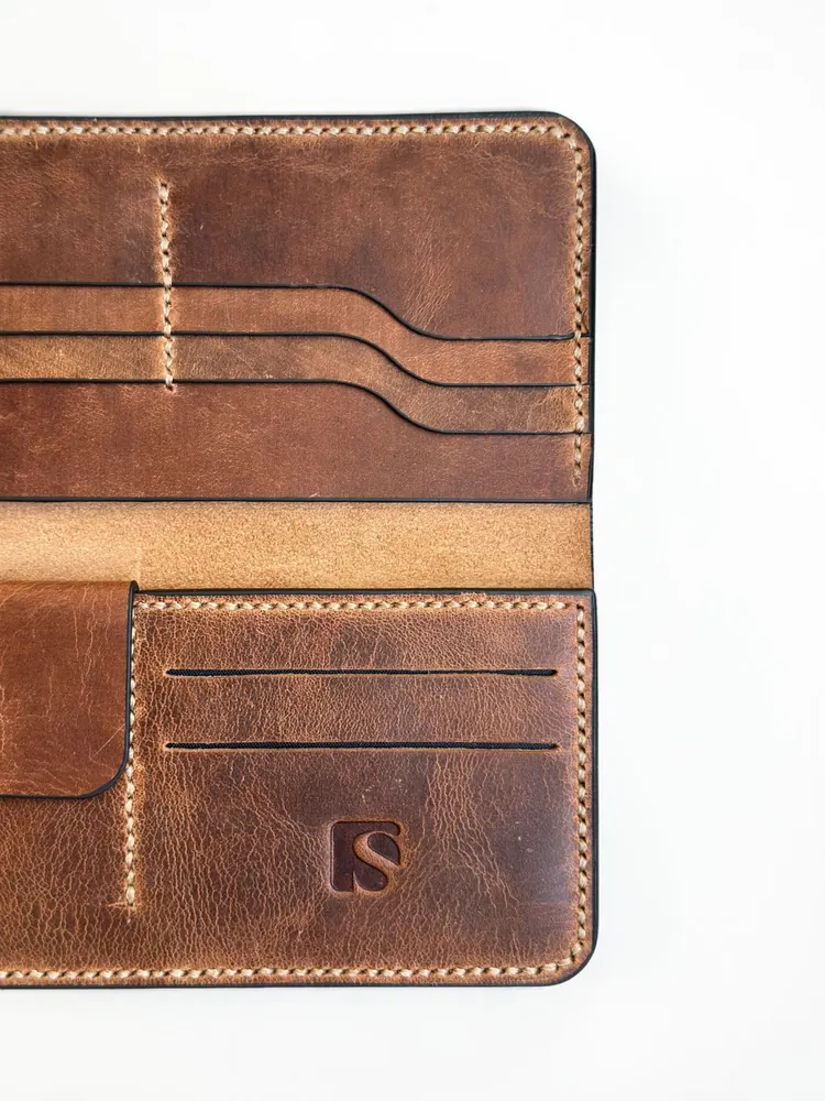Full Grain Long Wallet with Coin Pocket (Image 6)
