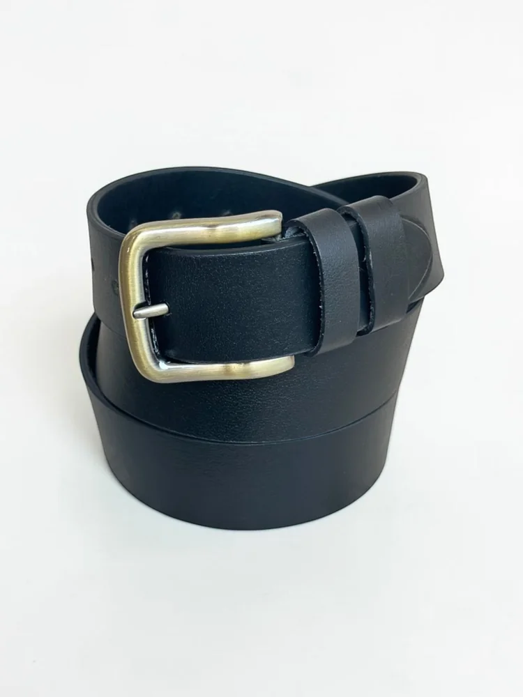 Men's Heavy-Duty Genuine Full-Grain Leather Belt – Double Loop & Brass Buckle (Image 6)