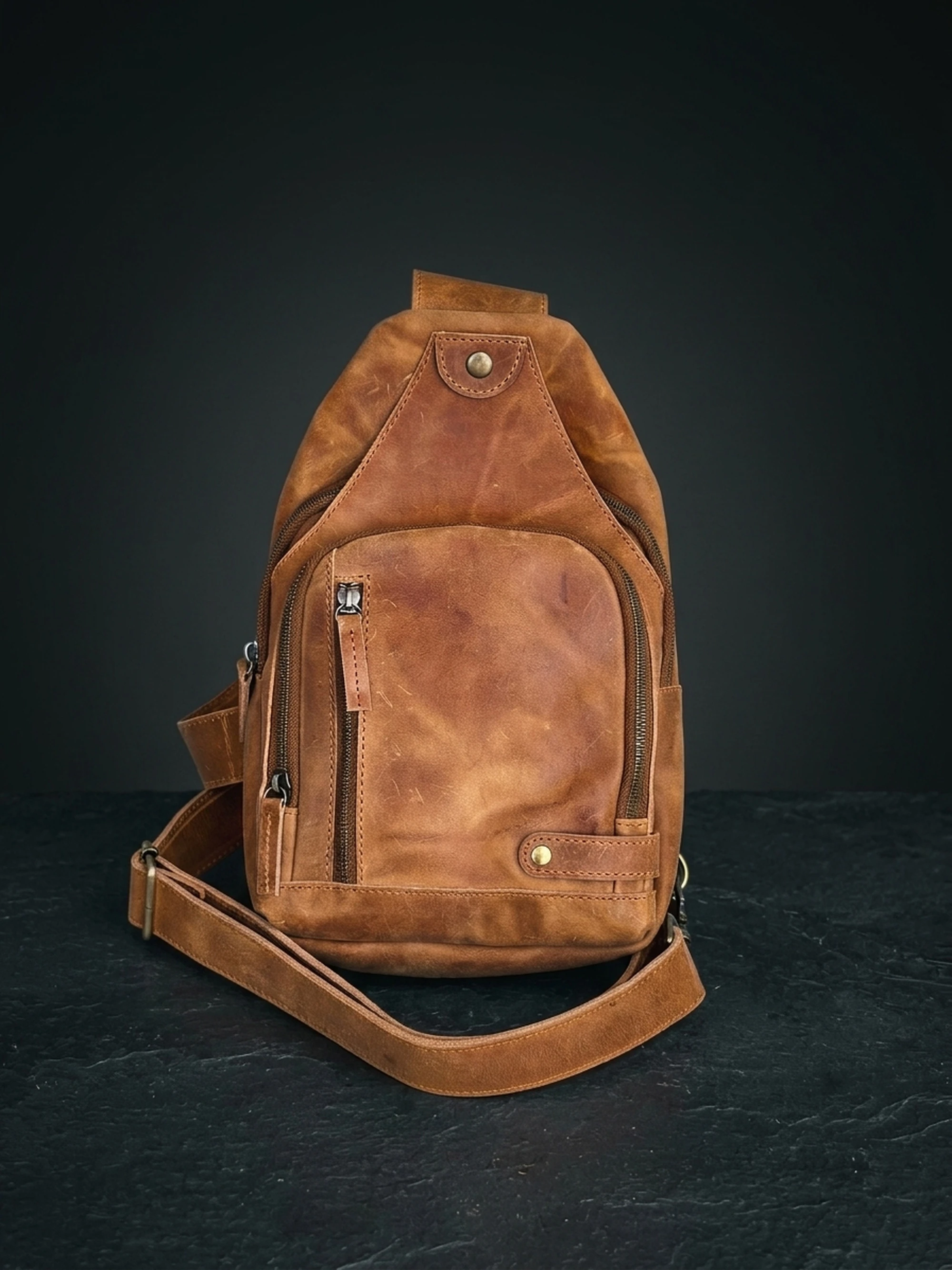 Universal Full-Grain Leather Crossbody Sling Bag