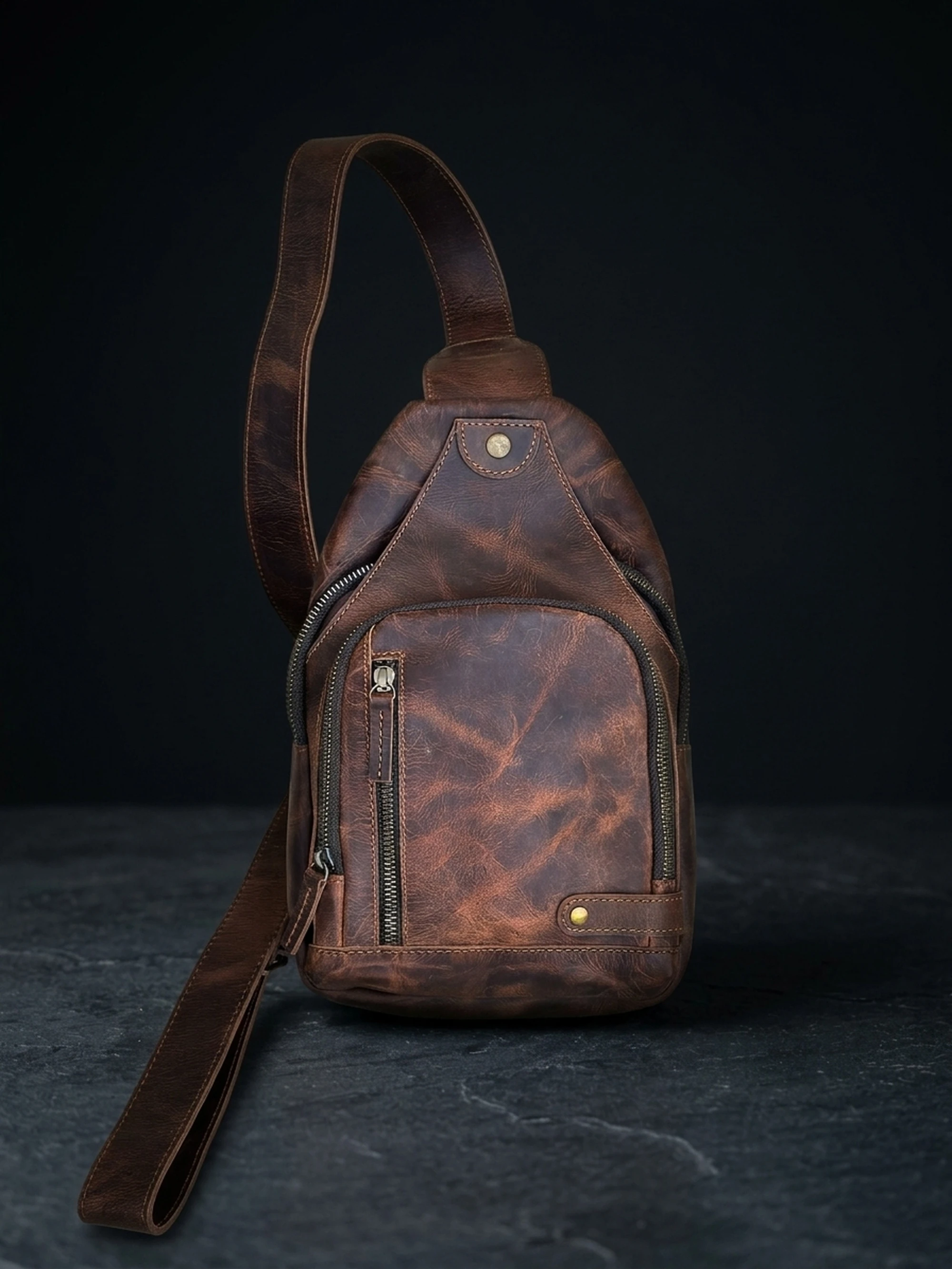 Universal Full-Grain Leather Crossbody Sling Bag