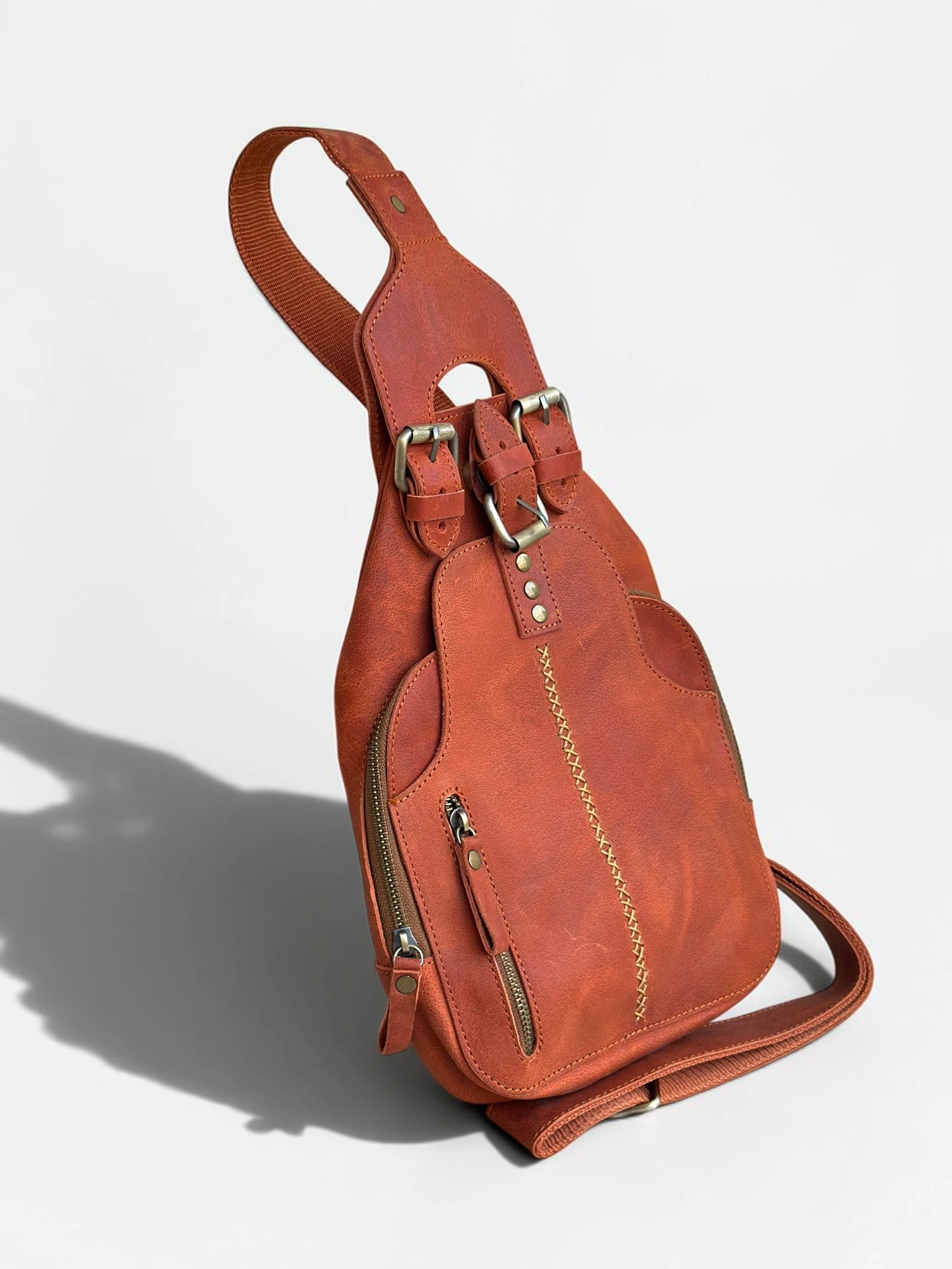 Universal Full-Grain Leather Crossbody Sling Bag (Image 10)