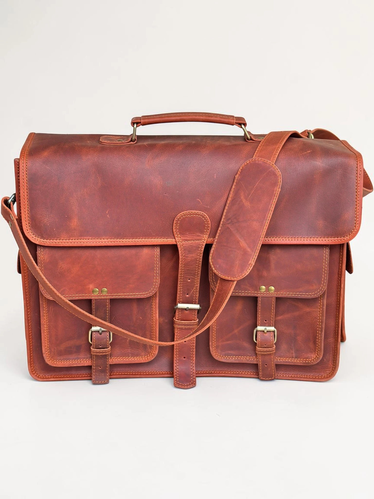 Men's Large Leather Laptop Bag & Executive Briefcase (Image 16)
