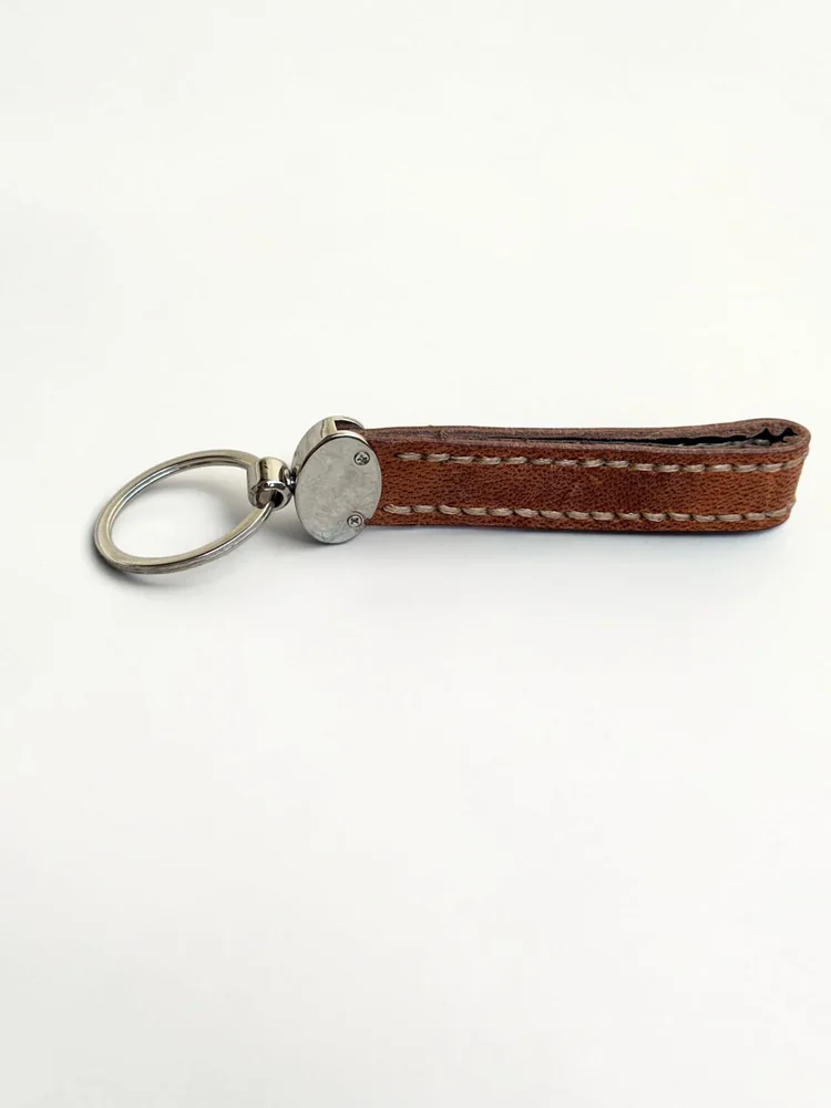 Leather Strap Keychain with Medallion (Image 5)
