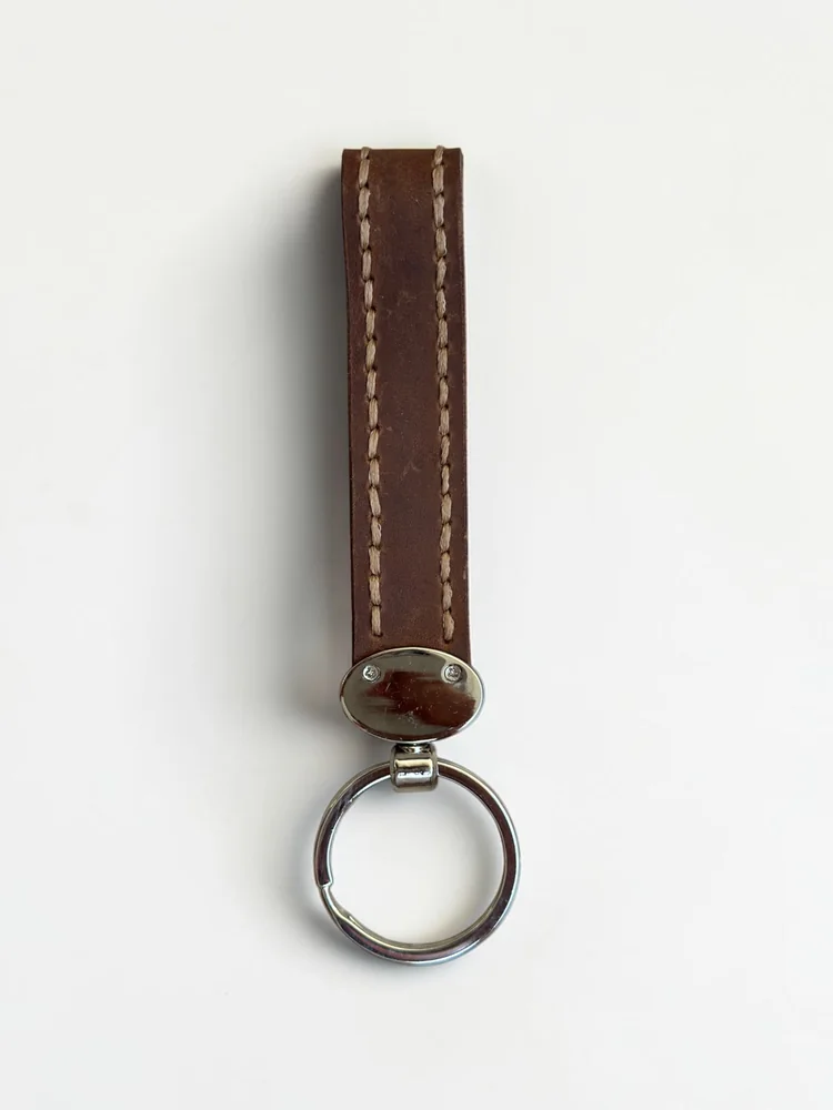 Leather Strap Keychain with Medallion (Image 4)