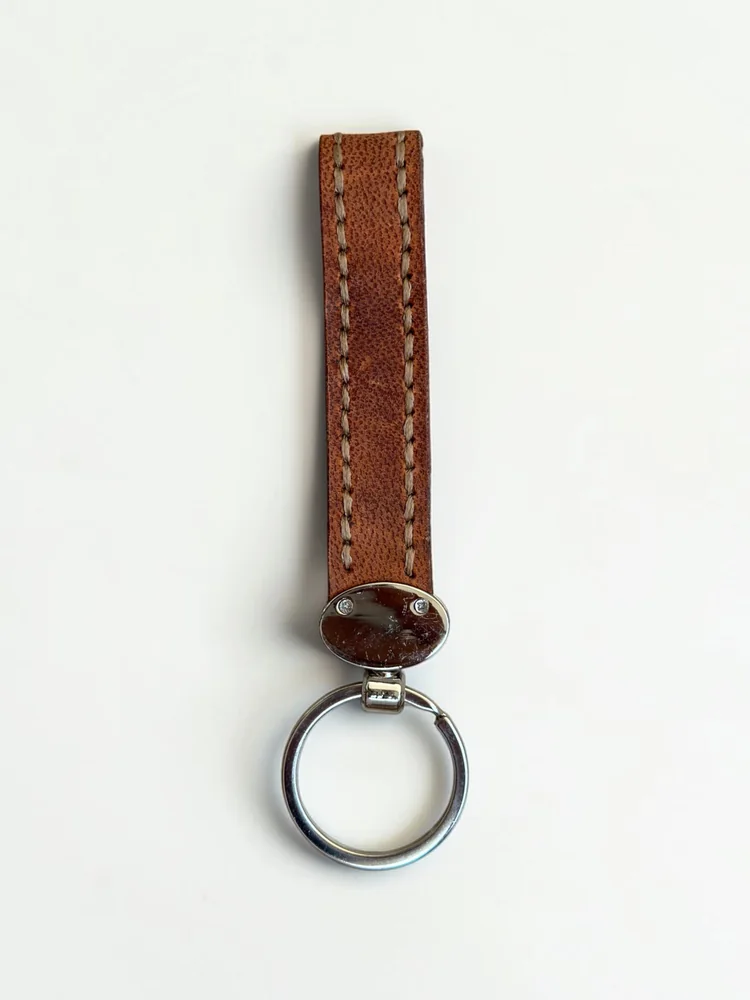 Leather Strap Keychain with Medallion (Image 4)
