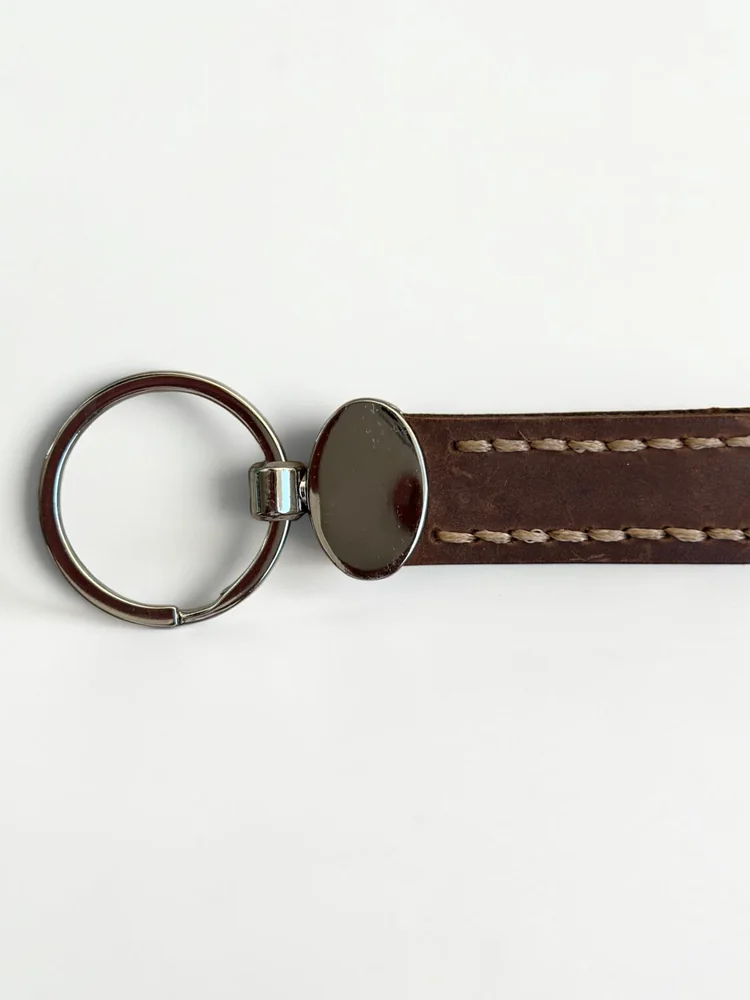 Leather Strap Keychain with Medallion (Image 6)