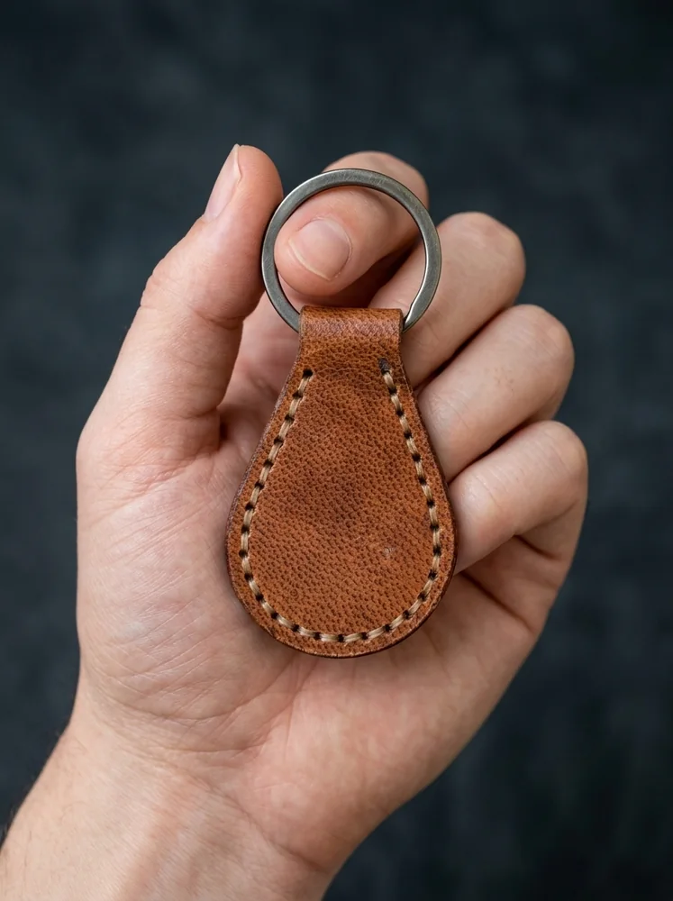 Leather Teardrop Key Fob (Image 2)