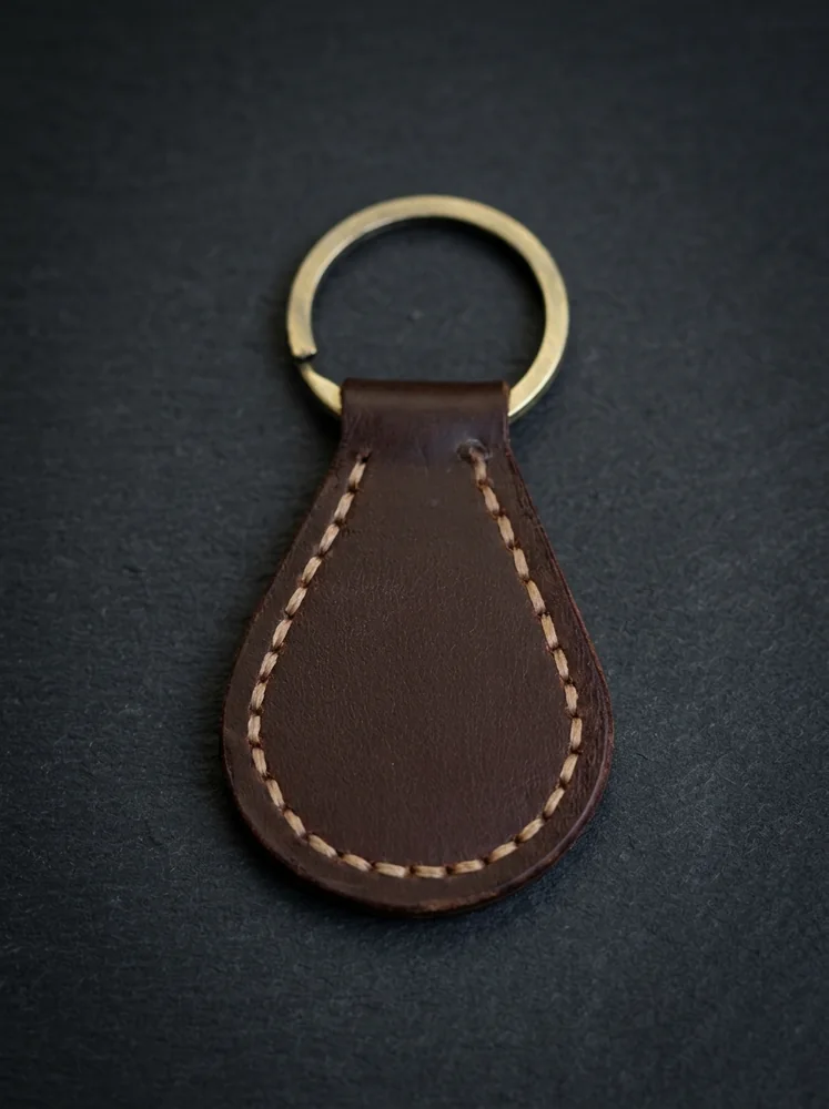 Leather Teardrop Key Fob