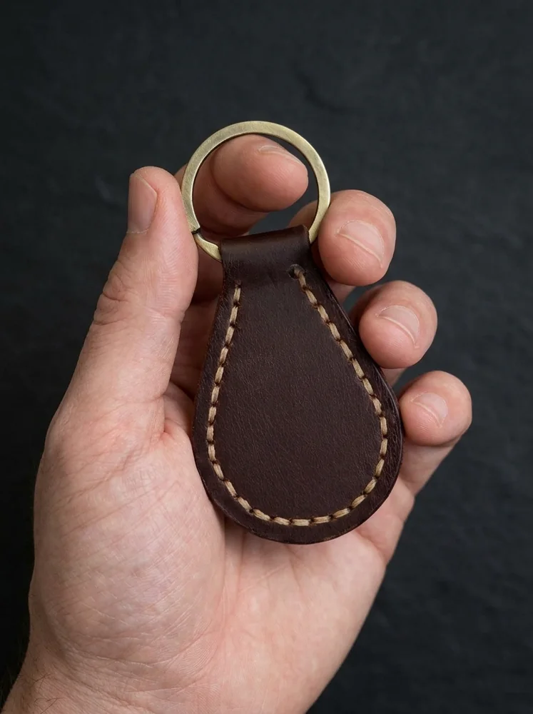 Leather Teardrop Key Fob (Image 2)