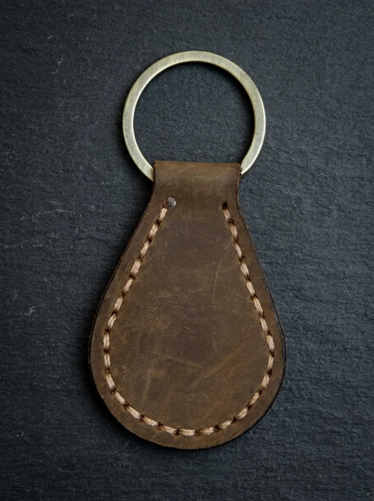 Leather Teardrop Key Fob