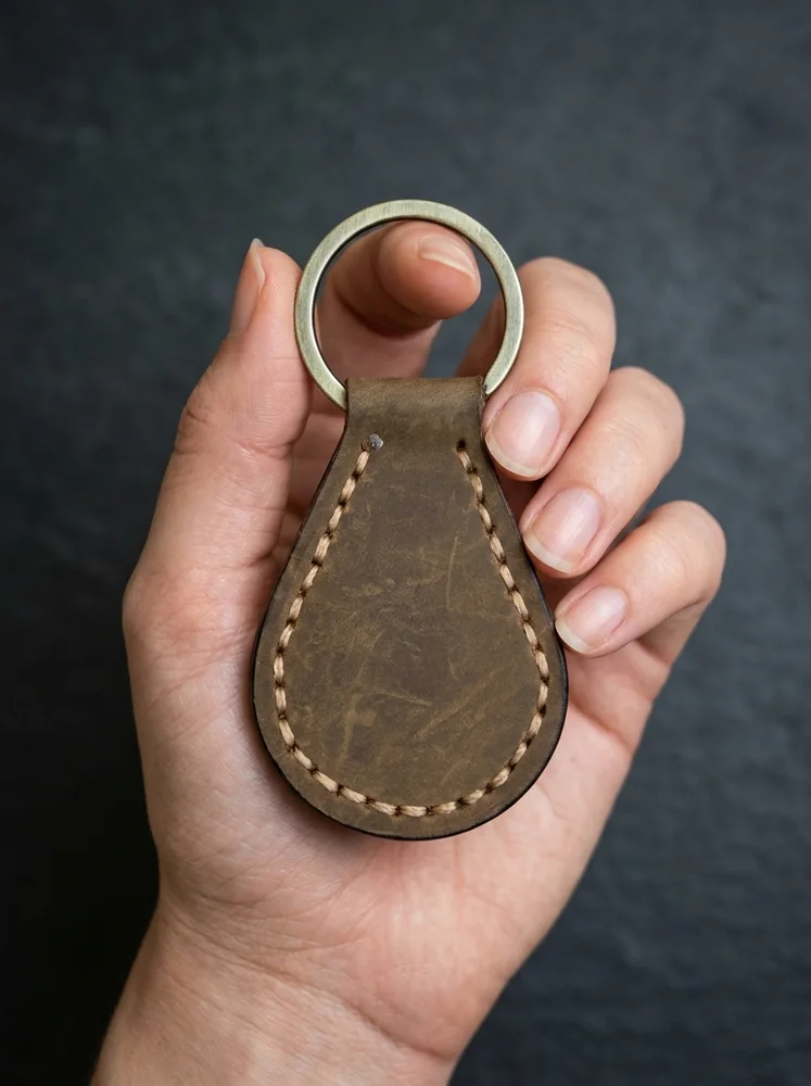 Leather Teardrop Key Fob (Image 2)