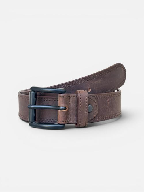 Men's Double Stitch Cowhide Leather Belt