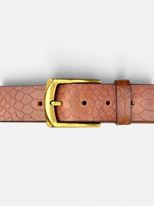 Mens Embossed Cowhide Leather Belt