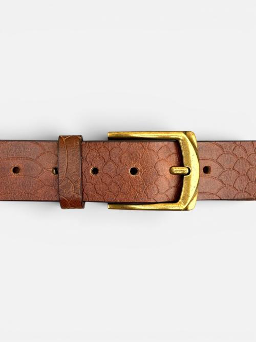 Mens Embossed Cowhide Leather Belt