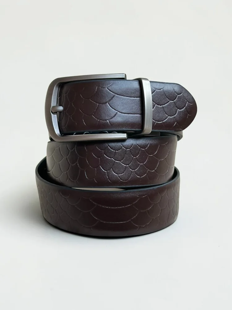 Men's 2-in-1 Reversible Embossed Leather Belt (Image 8)