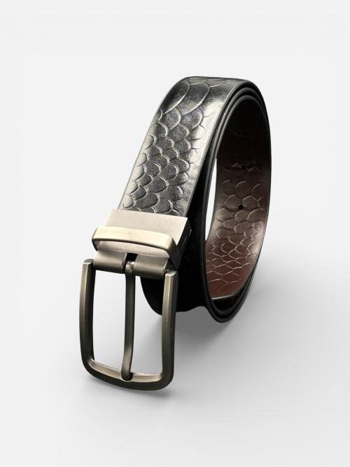 Men's Reversible Black & Brown Cowhide Leather Belt