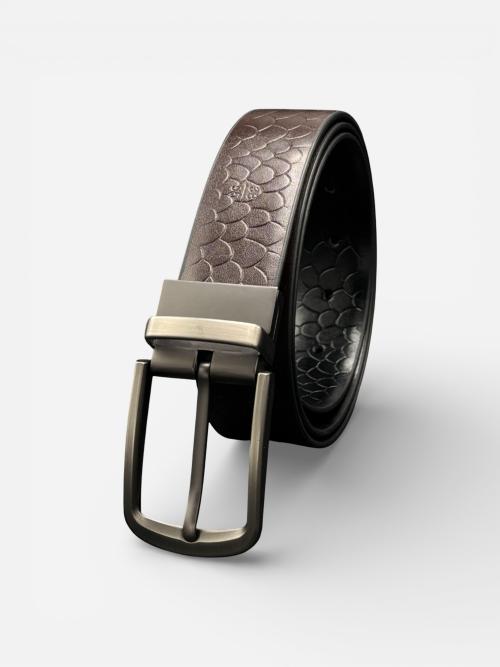 Men's Reversible Black & Brown Cowhide Leather Belt