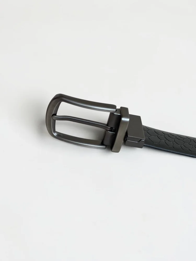 Men's 2-in-1 Reversible Embossed Leather Belt (Image 10)