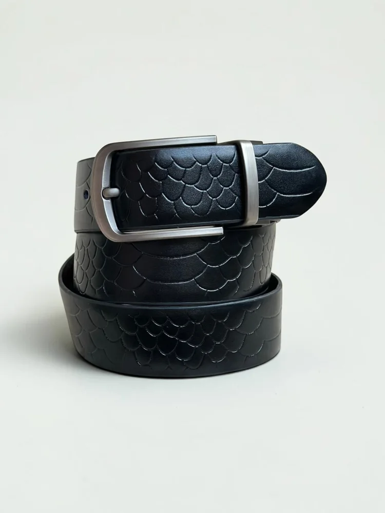 Men's 2-in-1 Reversible Embossed Leather Belt (Image 5)