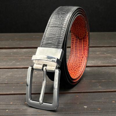 Reversible Crocodile Leather Belt