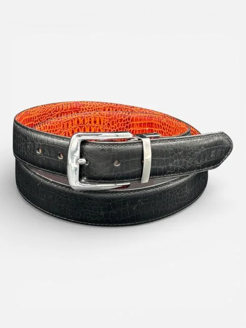 Reversible Crocodile Leather Belt (Image 4)